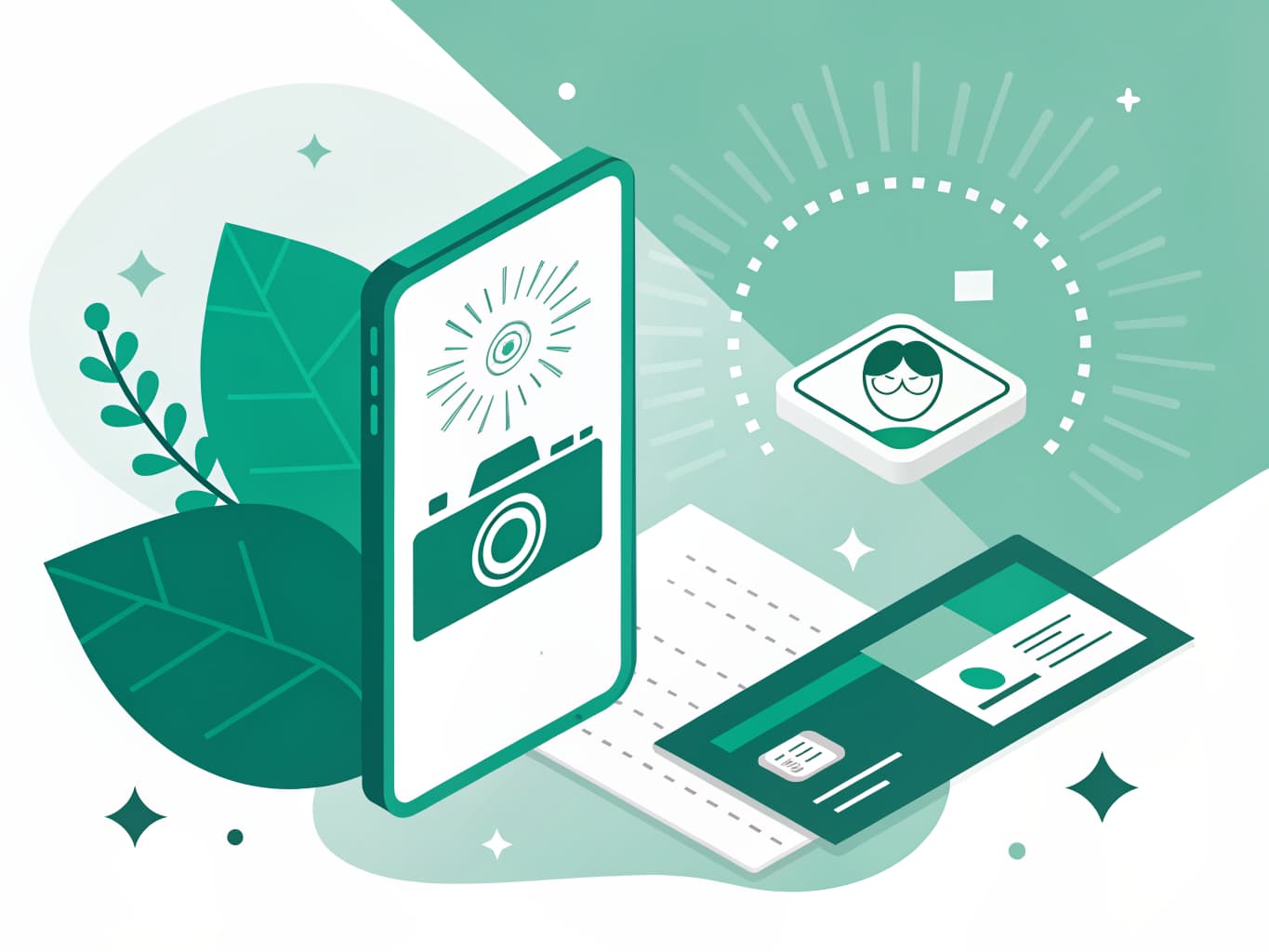 Phone camera scanning a paper business card with AI to create a digital contact