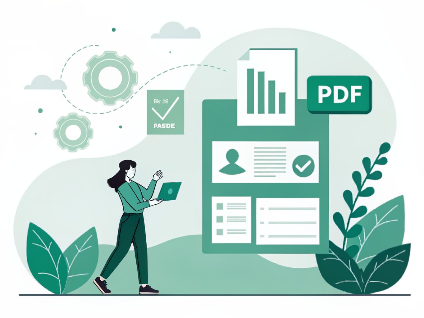 Branded PDF invoice document with logo header and colored accents