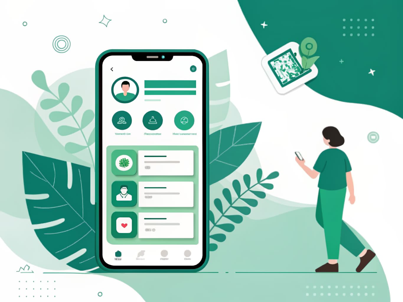 Mobile link-in-bio page with profile and stacked link buttons