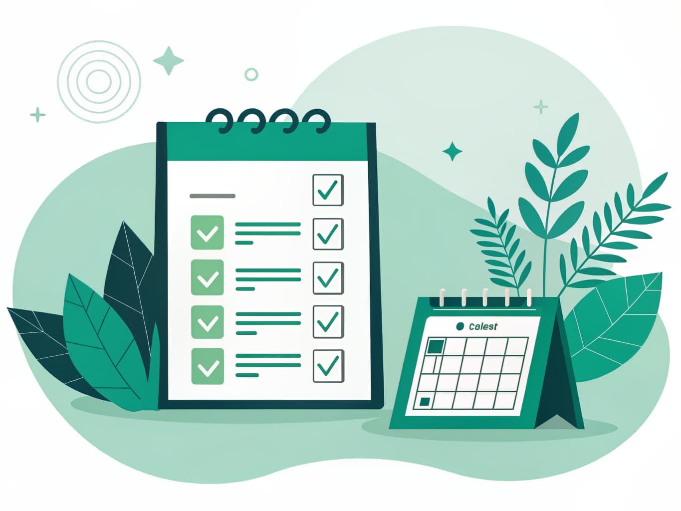 Task checklist and calendar for managing to-dos